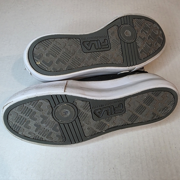 FILA Women's Black High-top Canvas Platform Sneakers - Picture 14 of 16